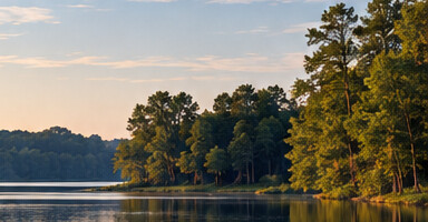 Illustrative water and tree line